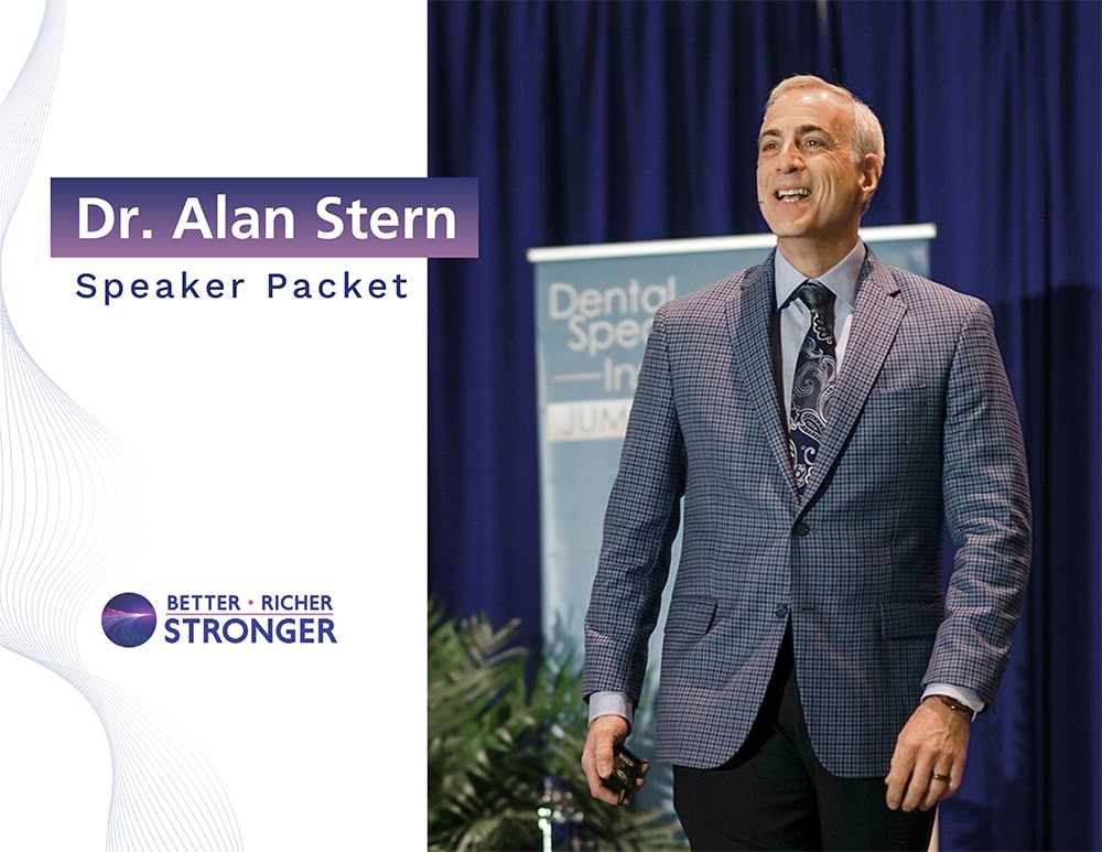 Cover Page for Dr. Alan Stern Speaker Packet showing Dr. Stern speaking to an audience